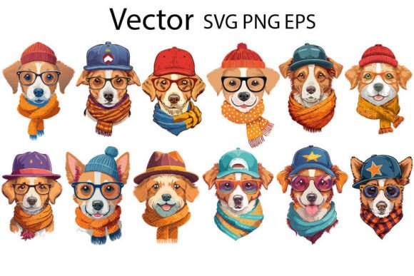 12 Dogs Hipster Fashion Dogs Set Vector Review