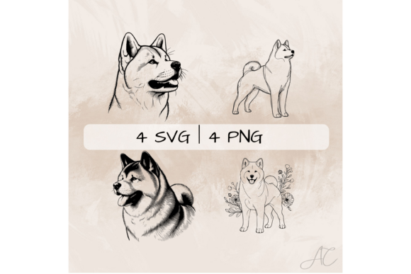 Akita SVG Bundle for Embroidery Projects