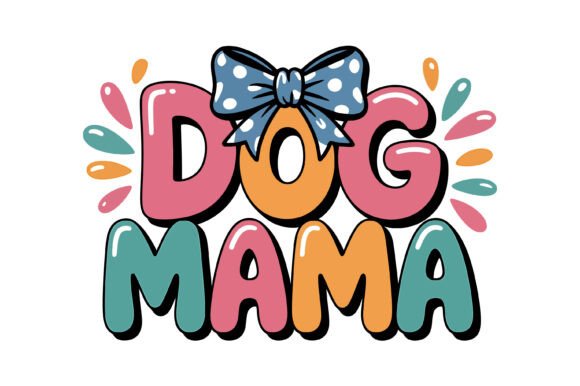 Colorful Dog Mama Bow