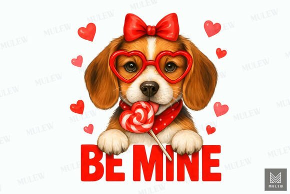Cute Beagle Dog Valentine Sublimation