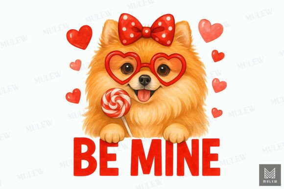 Cute Pomeranian Dog Valentine PNG