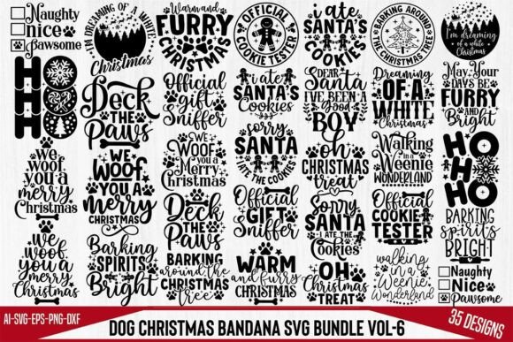 Dog Christmas Bandana SVG Bundle Vol-6 Review