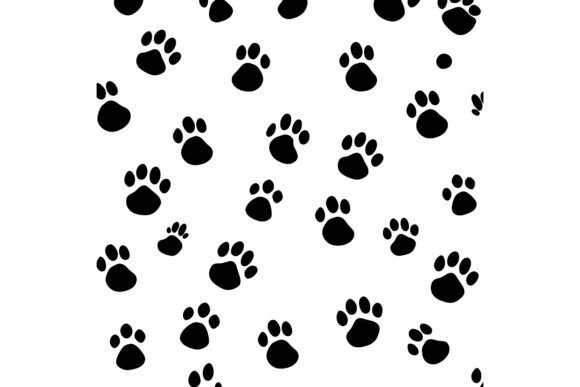 Dog Traces Silhouettes Seamless Pattern