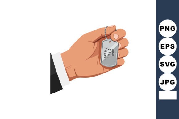 Hand Holding Military Dog Tag Design Review