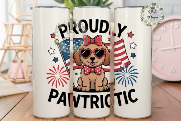 Patriotic Doodle Dog Tumbler Wrap Design Review