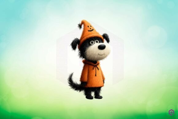 Quirky Halloween Dog Clipart for Embroidery Projects