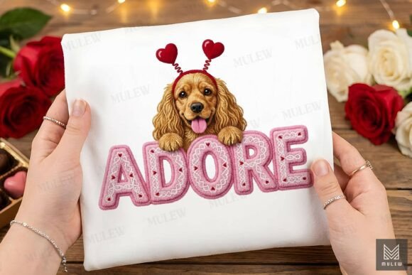 Valentine Faux Yarn Cocker Spaniel Dog Embroidery Review