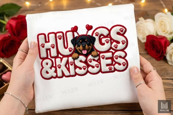 Valentine Faux Yarn Rottweiler Dog PNG Review