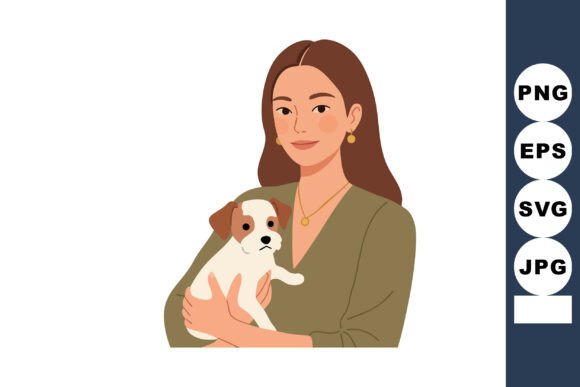 Woman Holding Small Puppy Dog Loving Pet Embroidery Design Review